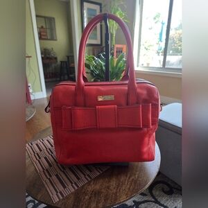 Kate Spade Red Leather Bow Satchel